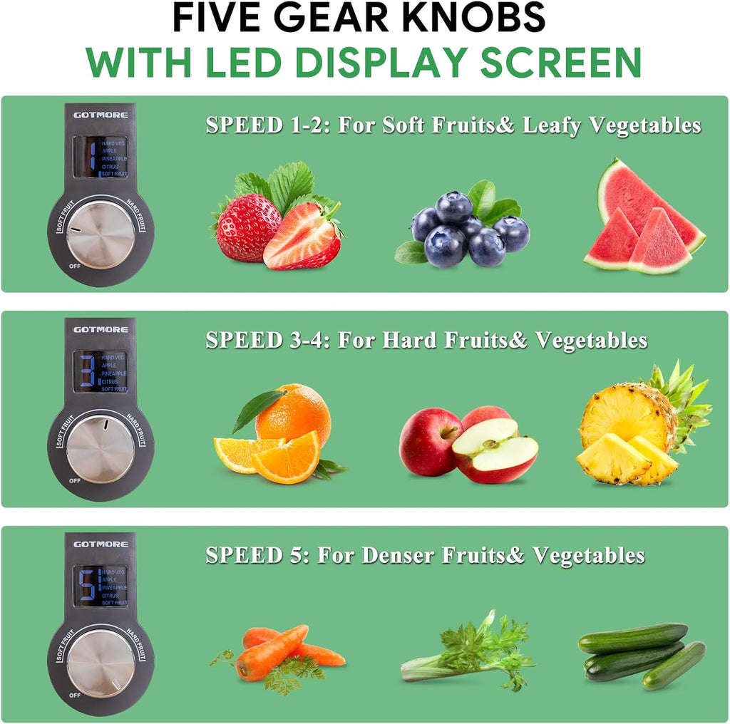 Skiennix Juicer Machine - 3 in 1 Blender & Grinder Combo | 1300W Centrifugal Juice Extractor with LCD Screen, Easy to Clean