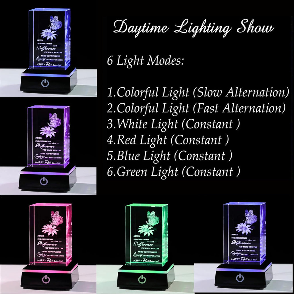 Retirement Gifts For Women Men 2026 Coworker, 3D Crystal Going Away Gift For Coworker Leaving Gifts For Women Farewell Gifts For Boss Leaving Job, Happy Retirement Gifts For Nurses Teacher Friend