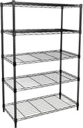 Simple Deluxe Heavy Duty 5-Shelf Storage Unit - 1250lbs Capacity | 29.92" D x 13.98" W x 61.09" H, Black
