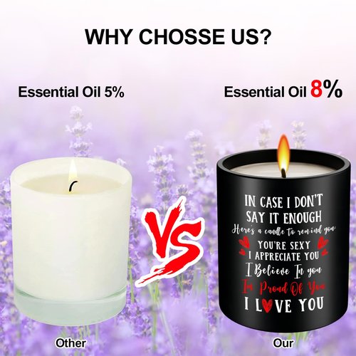Valentiens Day Gifts for Her or Him, Romantic Anniversary Wedding Birthday Valentines Gifts for Women Men, Girlfriend Boyfriend Wife HusbandGift, Long Lasting Vanilla Lavender Scented Candle 10oz