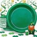 BONSINY Green Plastic Plates Disposable 10 inch | 50 PCS Green Disposable Plates for Party, Picnic, Birthday, BBQ, Graduation, St Patricks Day