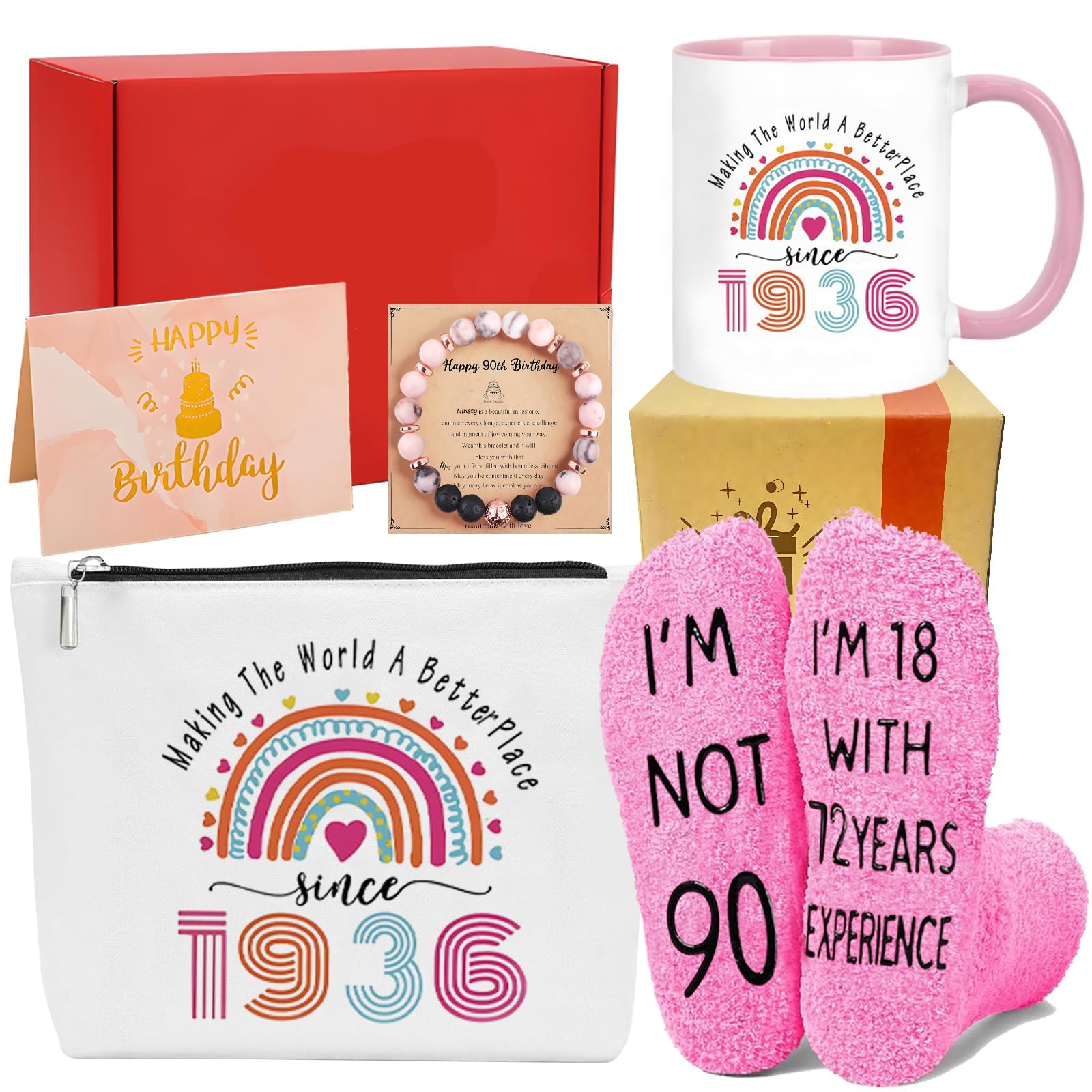 Farmansion 90th Birthday Gifts for Women, 1935 Coffee Mug Gift for Woman, Turning 90th Birthday for Mom Sister Wife Grandma