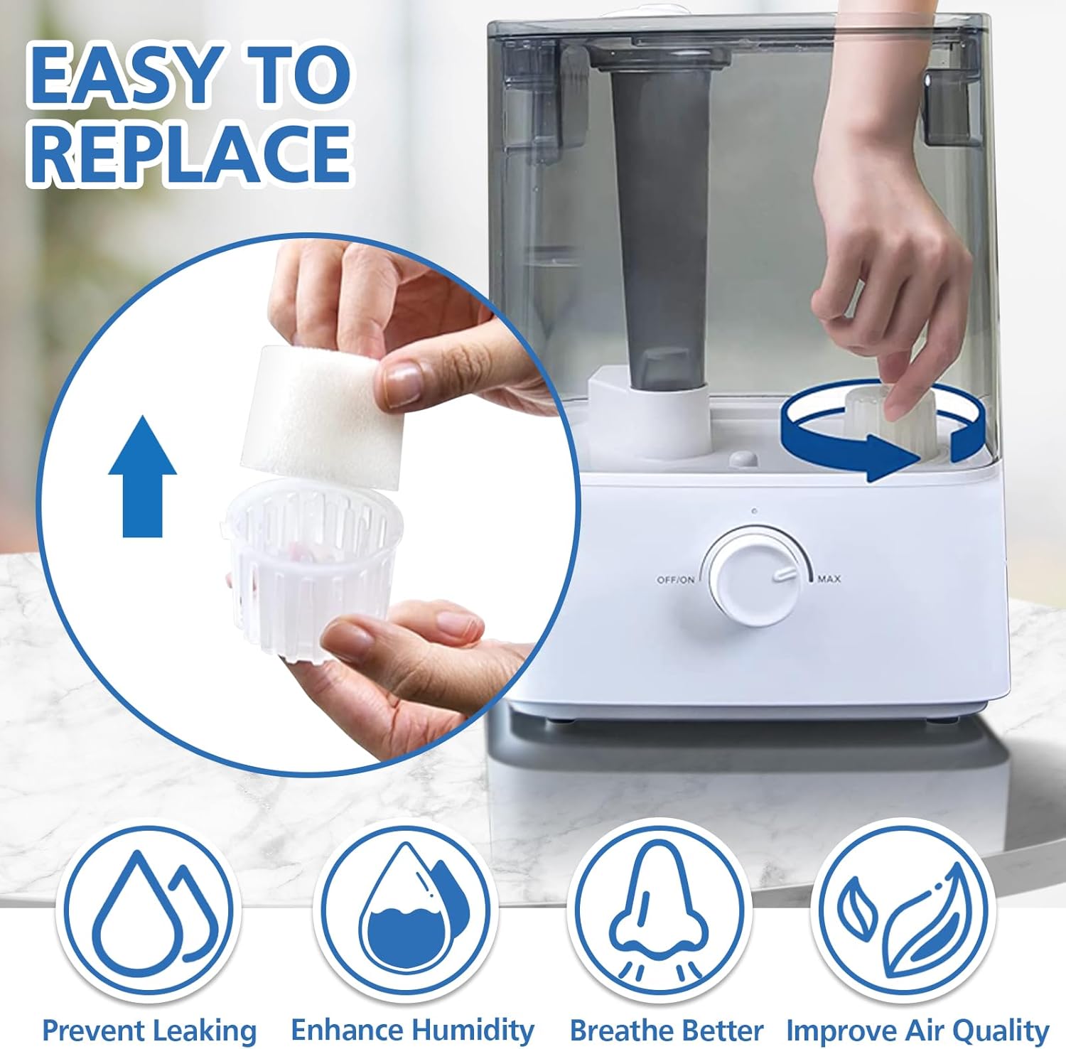 ShufudeJa Humidifier Replacement Filters - 30-Pack for LEVOIT Classic & Dual Series Models
