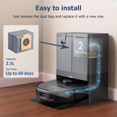 12 Pack Replacement Parts Dust Bags Mop Pads for eufy X10 Pro Omni Accessories Robot Vacuum Self-Empty Station,6 Dust Bags, 6 Mop Pads