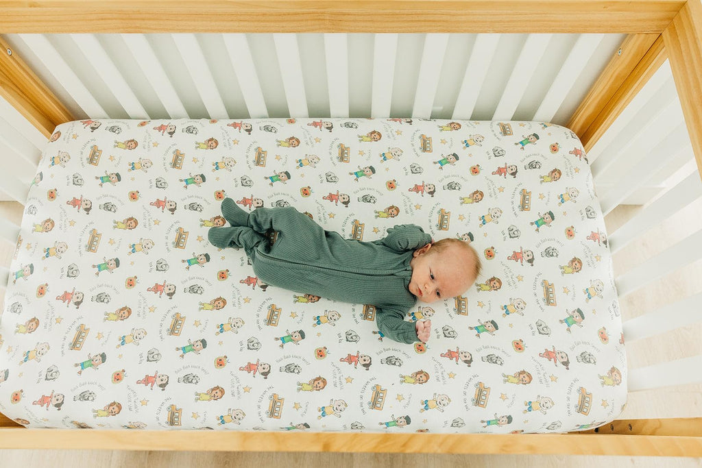 Copper Pearl Premium Fitted Knit Crib Sheet/Toddler Sheet CoComelon Friends