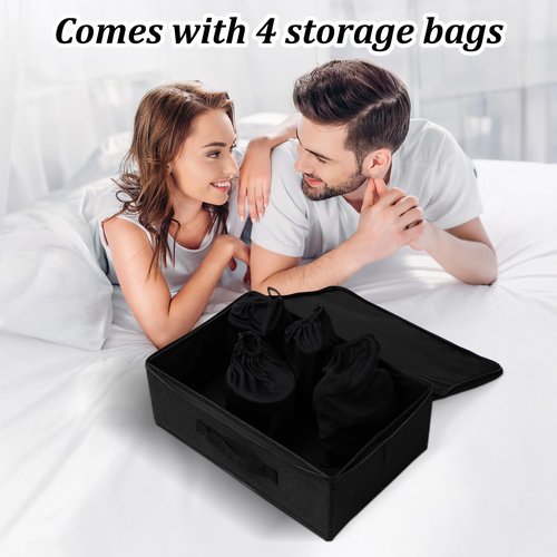 JINXOLET Discreet Lockable Storage Toy Bag Box Organizer Container Case 15x 9.9 x 5.1 Inches (Black)