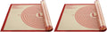 Skiennix Non-Slip Silicone Pastry Mat - Extra Large 36'' x 24'' for Baking & Dough Rolling | Red (Pack of 2)