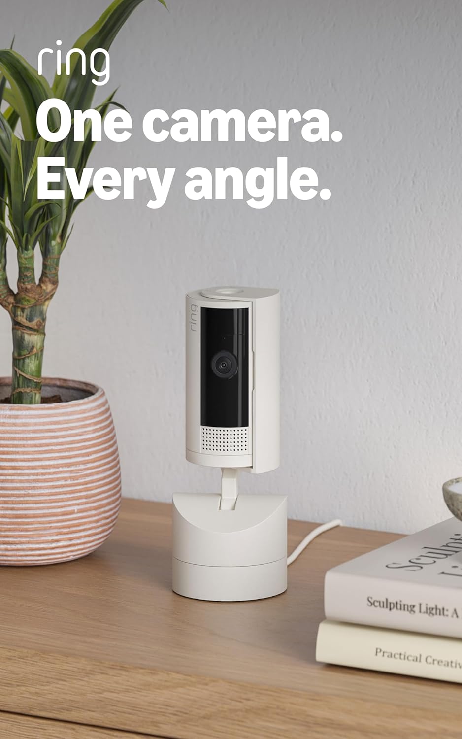 Ring Pan-Tilt Indoor Cam - 360° Pan Coverage, HD Video & Two-Way Talk | White