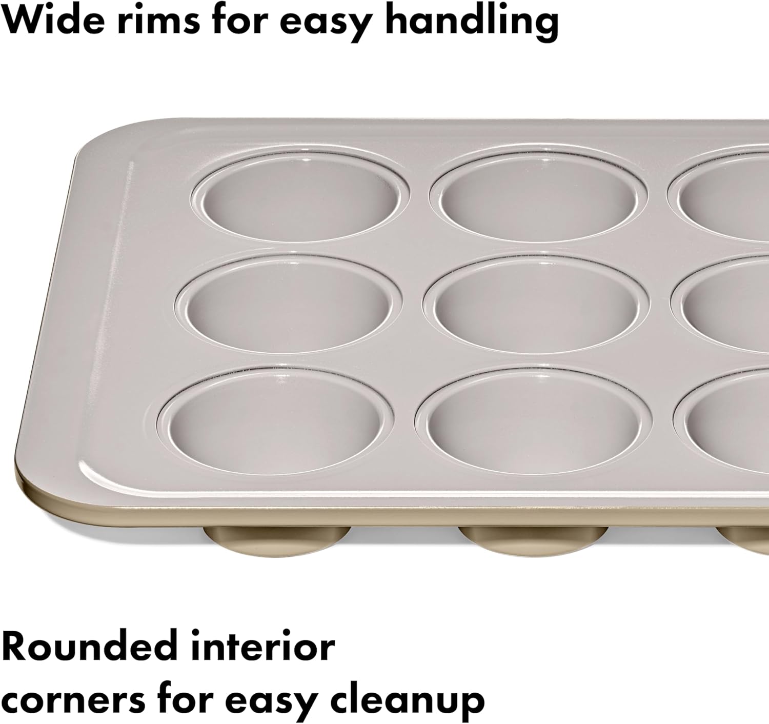 OXO Good Grips 12-Cup Muffin Pan - Non-Stick Pro Ceramic Coated Bakeware for Perfect Biscuits