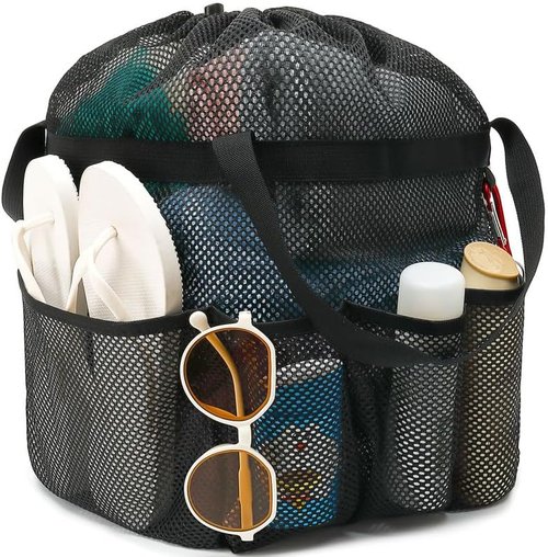 Fammart Mesh Shower Caddy - Portable 8-Pocket Tote for Dorms, Travel & Gym | Extra Large Toiletry Organizer