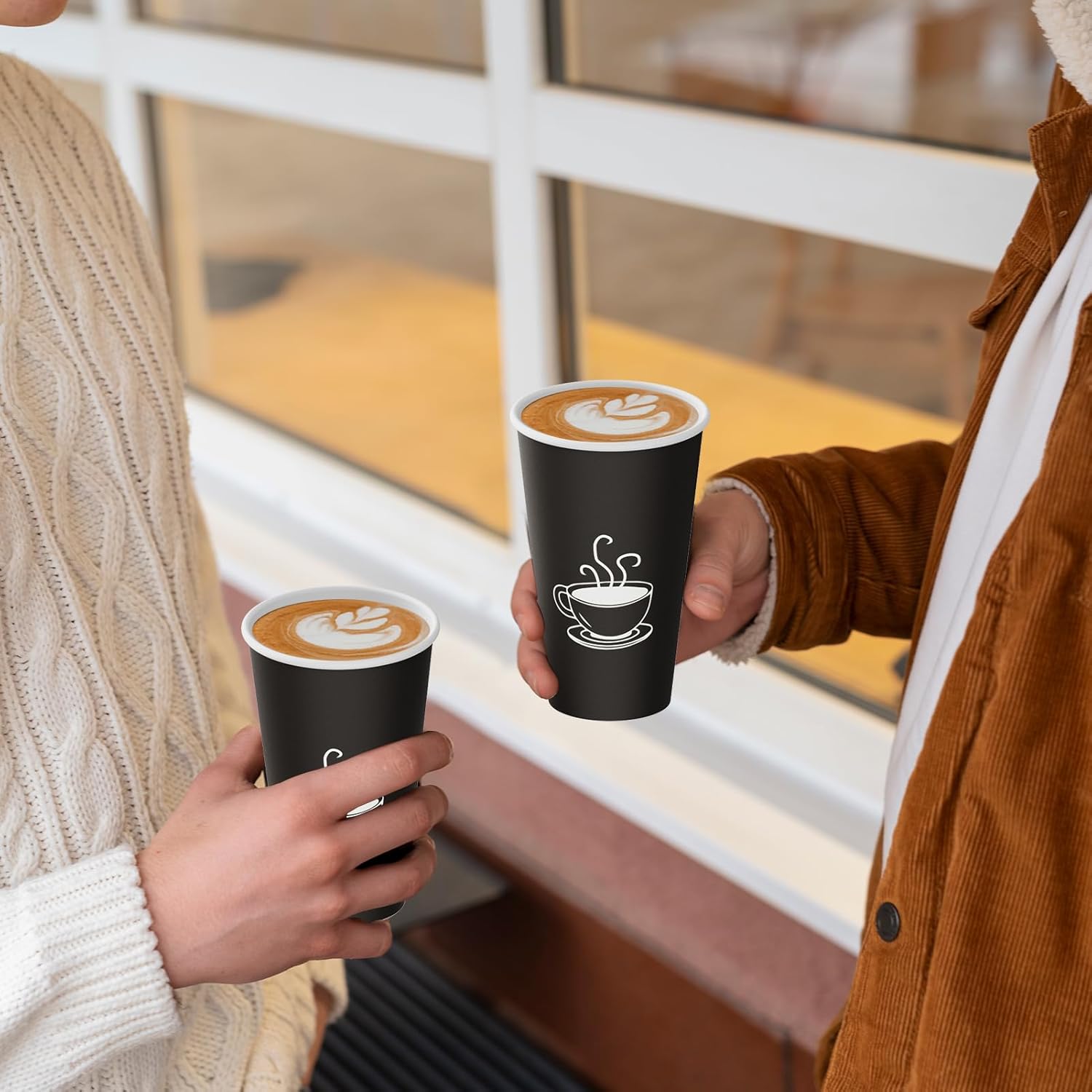 TOPVALUE 16 oz Disposable Paper Coffee Cups - 210 Count for Parties & Everyday Use