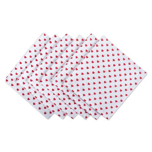 DII Valentine's Day Collection, Napkin Set, 20x20, Little Hearts, 6 Piece