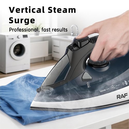 Steam iron, no sticky bottom plate, powerful steam,1000-watt,water tank anti -leakage precision reminders are suitable for family and travel (Blue)