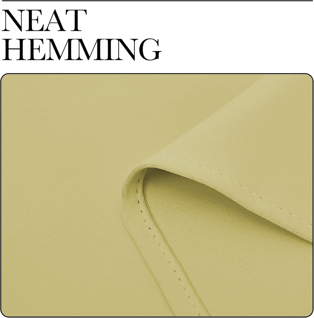 NICETOWN Room Darkening Curtains - Thermal Insulated Grommet Drapes for Kitchen & Bedroom | Pale Yellow, Set of 2 (42" x 68")