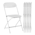 Simple Deluxe 6-Pack Folding Chairs Plastic, Foldable Stackable Portable Chairs with Metal Frame 330lb Capacity, for Indoor Outdoor Use, Commercial Event Chairs for Party, Wedding, Office, White