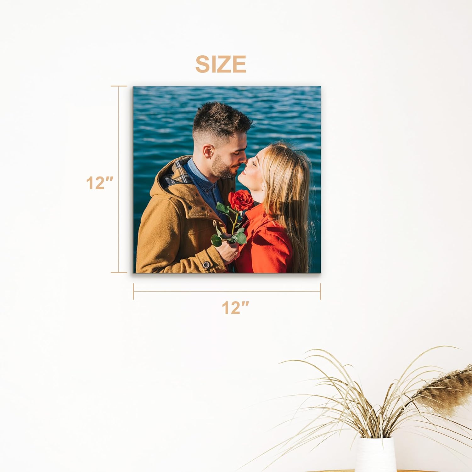 Skiennix Personalized Canvas Wall Art - Custom Framed 12" X 12" Prints for Living Room & Bedroom Decor