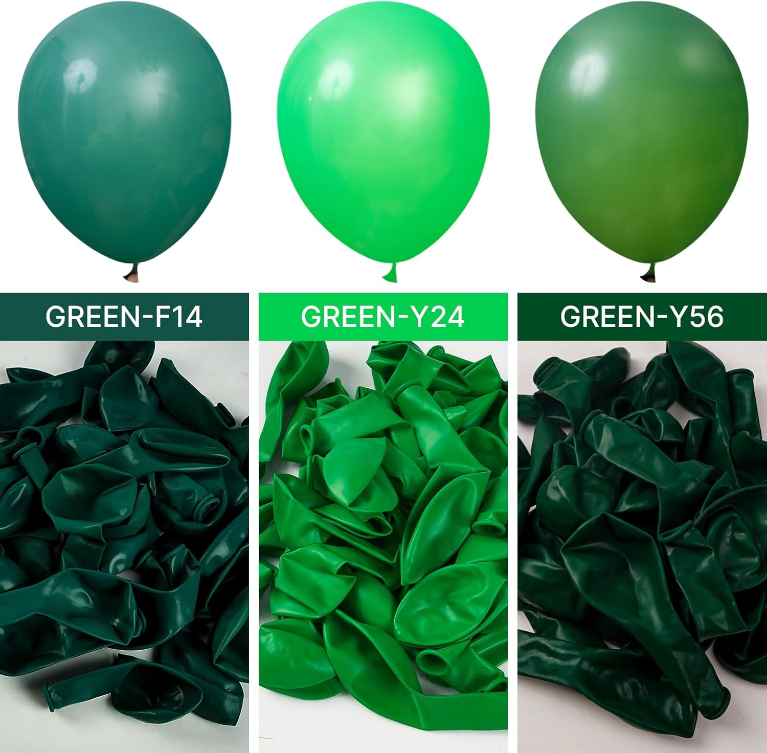 PartyWoo Dark Green Balloons - 50pcs 12 Inch Emerald Forest Green for Wedding & Birthday Decor