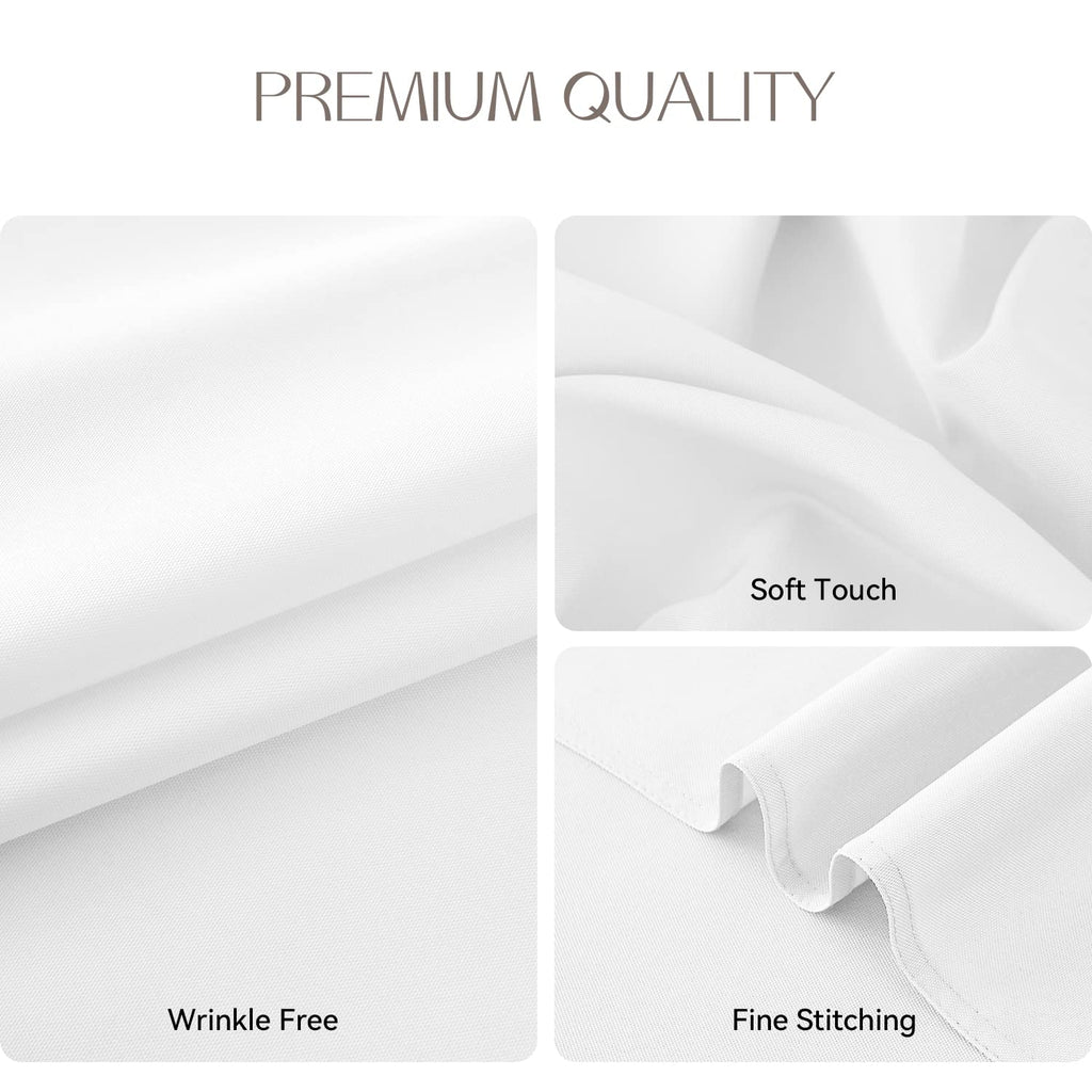 Romanstile 6 Pack White Round Tablecloth 108 Inch, Reusable and Washable Circle Table Clothes, Stain Resistant Polyester Fabric Table Cover for Wedding, Party, Banquet, Gathering