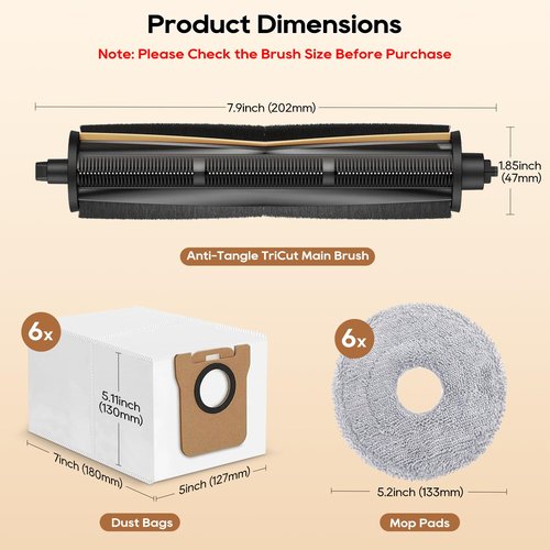 13 Pcs TriCut Brush Accessories Compatible with Dreame L10s Ultra/L20 Ultra/L10s Pro Ultra/L10s Ultra Gen 2 Robot Vacuum, Upgraded Cutting Hair Anti-Tangle Tricut Roller Brush Accessories