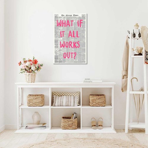 Drimiler Retro Newspaper Poster - Positive Affirming Quote Canvas Wall Art | 16x24in Framed Decor