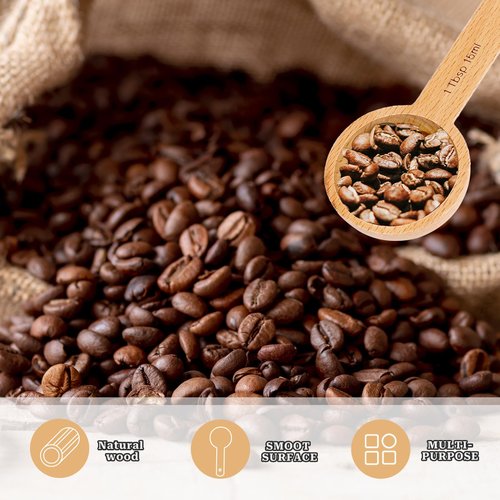 4 Packs Small Tablespoon Measuring Scoops for Canisters, 1 Tablespoon/ 15ml Small Sugar Scoop Wooden Coffee Measuring Scoops for Home Kitchen Ground Coffee Tea Sugar Jars Canisters