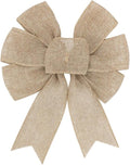 Burlap Wreath - Rustic Jute Bow Christmas Tree Topper Ornament | Perfect for Weddings & Holiday Decor