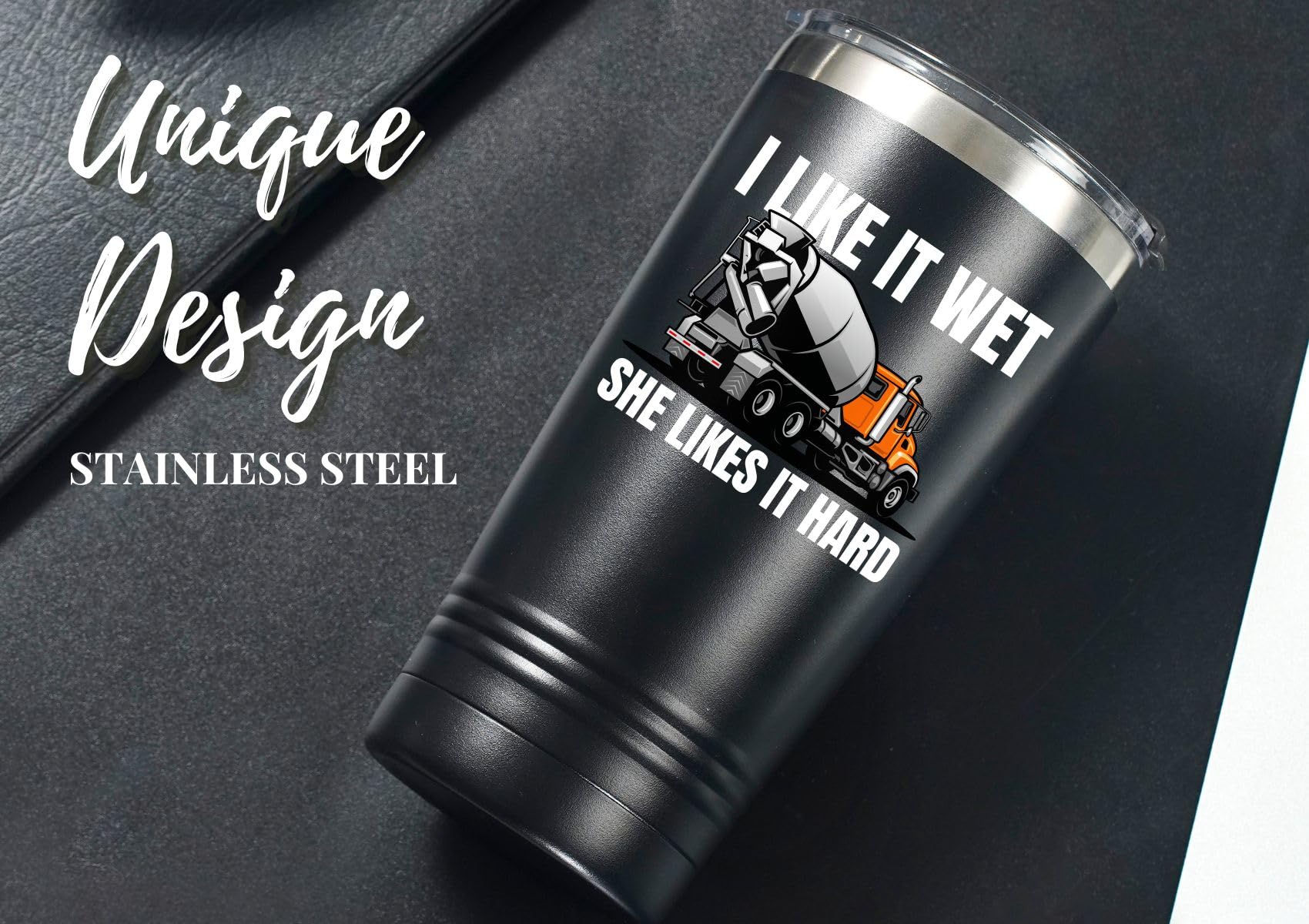 Onebttl Construction Worker gifts, Funny Humor, Concrete-Themed Gifts, 20oz/590ml Stainless Steel Insulated Tumbler with Lid