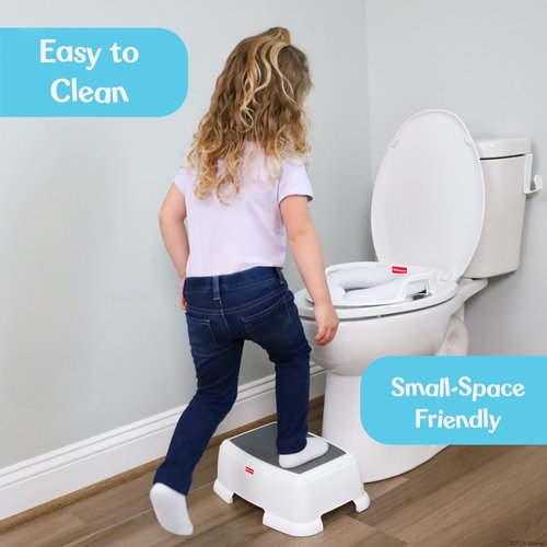 Fisher-Price™ Toddler Step Stool – Non-Slip Textured Top, Wide Stable Base, Lightweight Potty Training Boost for Kids, Bathroom & Sink Stool for Toddlers
