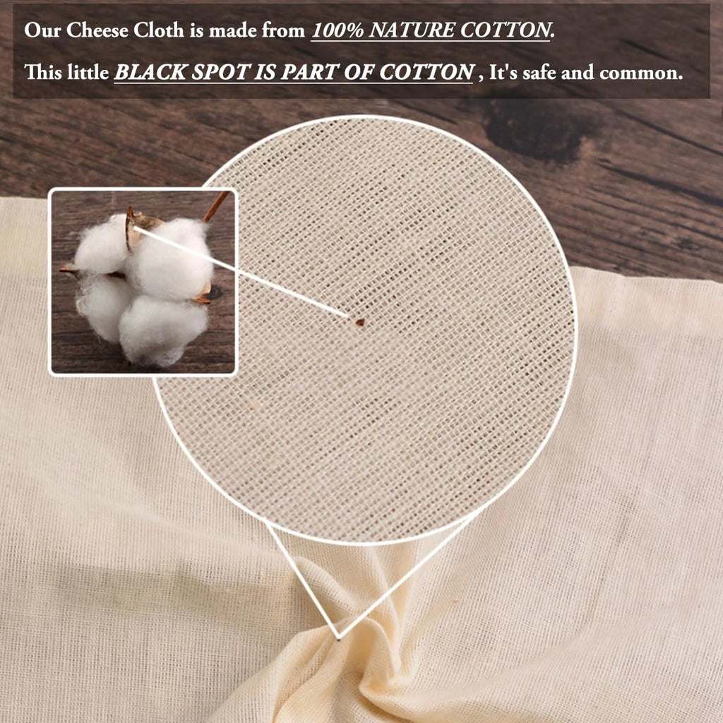 Skiennix 6Pcs Cheese Cloths - Reusable Ultra Fine Mesh Strainer, 20x20" Unbleached Cotton for Juicing & Baking