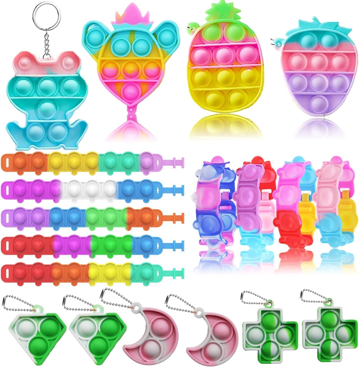 Skiennix 117 PCS Party Favors - Pop Fidget Toys & Goodie Bag Stuffers for Kids 4-12