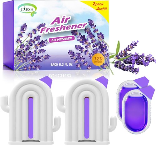 Cactus Freshener | Lavender Air Freshener for Home - Odor Eliminator, 120 Days, 2 Pack, Cute Decor