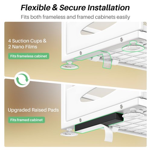 Under Sink Organizer, 2-Pack Pull Out Cabinet Organizer 2 Tier Metal Slide Out Storage Shelf Rack, L-Shaped Adjustable Height,Mesh Sliding Drawer for Kitchen, Bathroom, Laundry, Pantry, White, XL