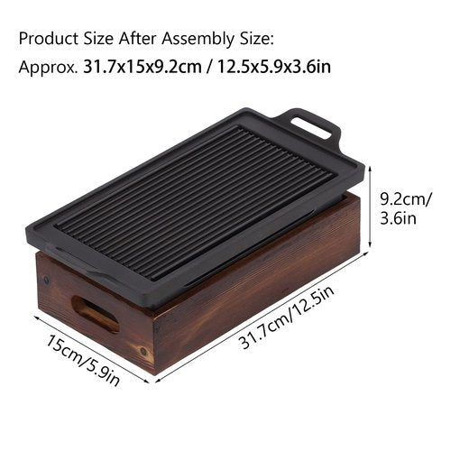 Portable BBQ Grill Tabletop Barbecue Grill Barbecue Baking Tray Smokeless Nonstick BBQ Plate Barbecue Stove Oven Accessories for Yakiniku, Robata, Yakitori, Takoyaki and BBQ