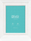 LaVie Home 5x7 Picture Frame - Rustic Distressed White Design with High Definition Glass for Wall & Table Display