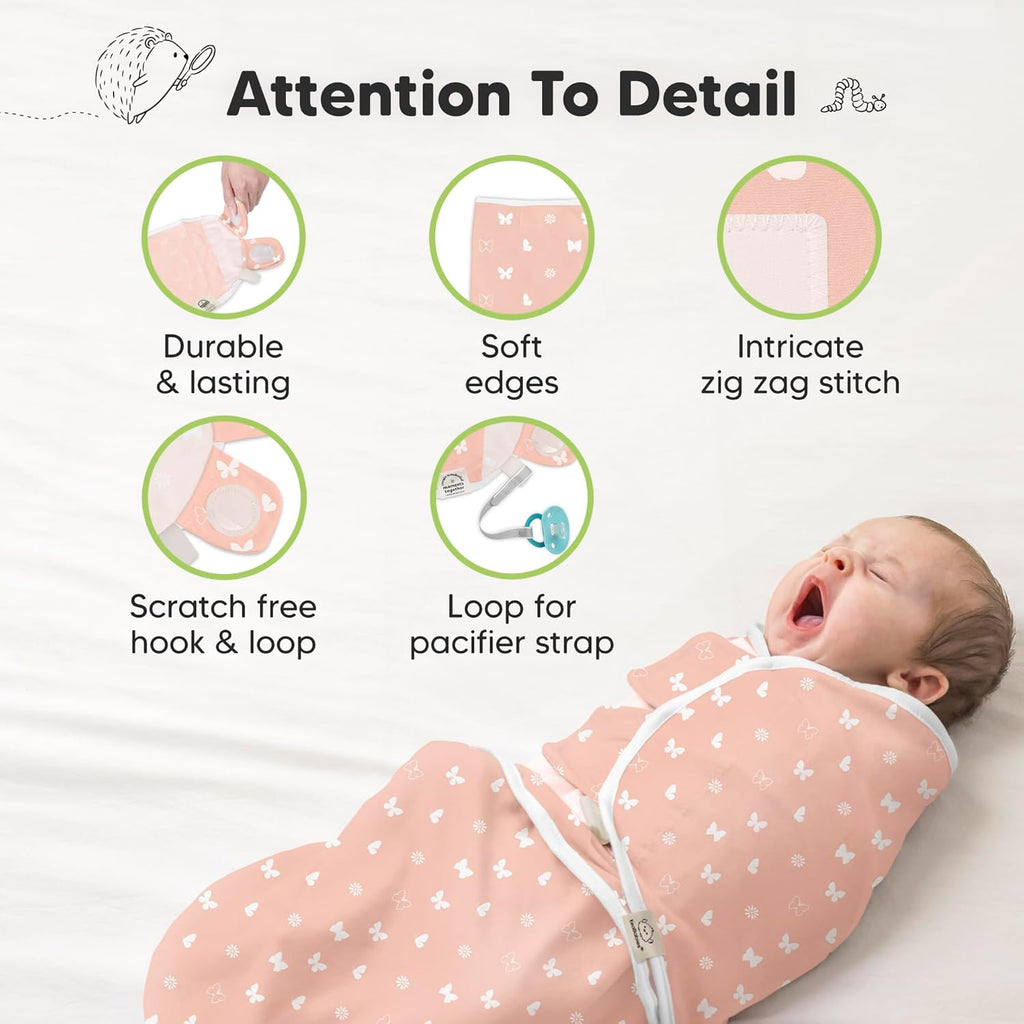 Organic Baby Swaddle Sleep Sacks by [Brand Name] - Soft & Snug Swaddles for Newborns 0-3 Months | Butterflies, XS