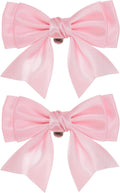 PATIKIL Bow Shoe Clips - Elegant Satin Detachable Bowknot Embellishments | 2 Pcs, Pink for Weddings & Parties