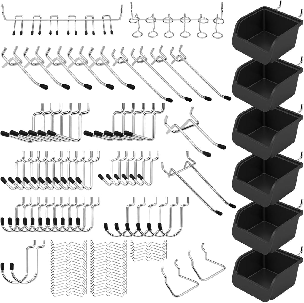 Skiennix 121-Piece Pegboard Hooks Set - Durable Metal Accessories for Organized Tool Storage