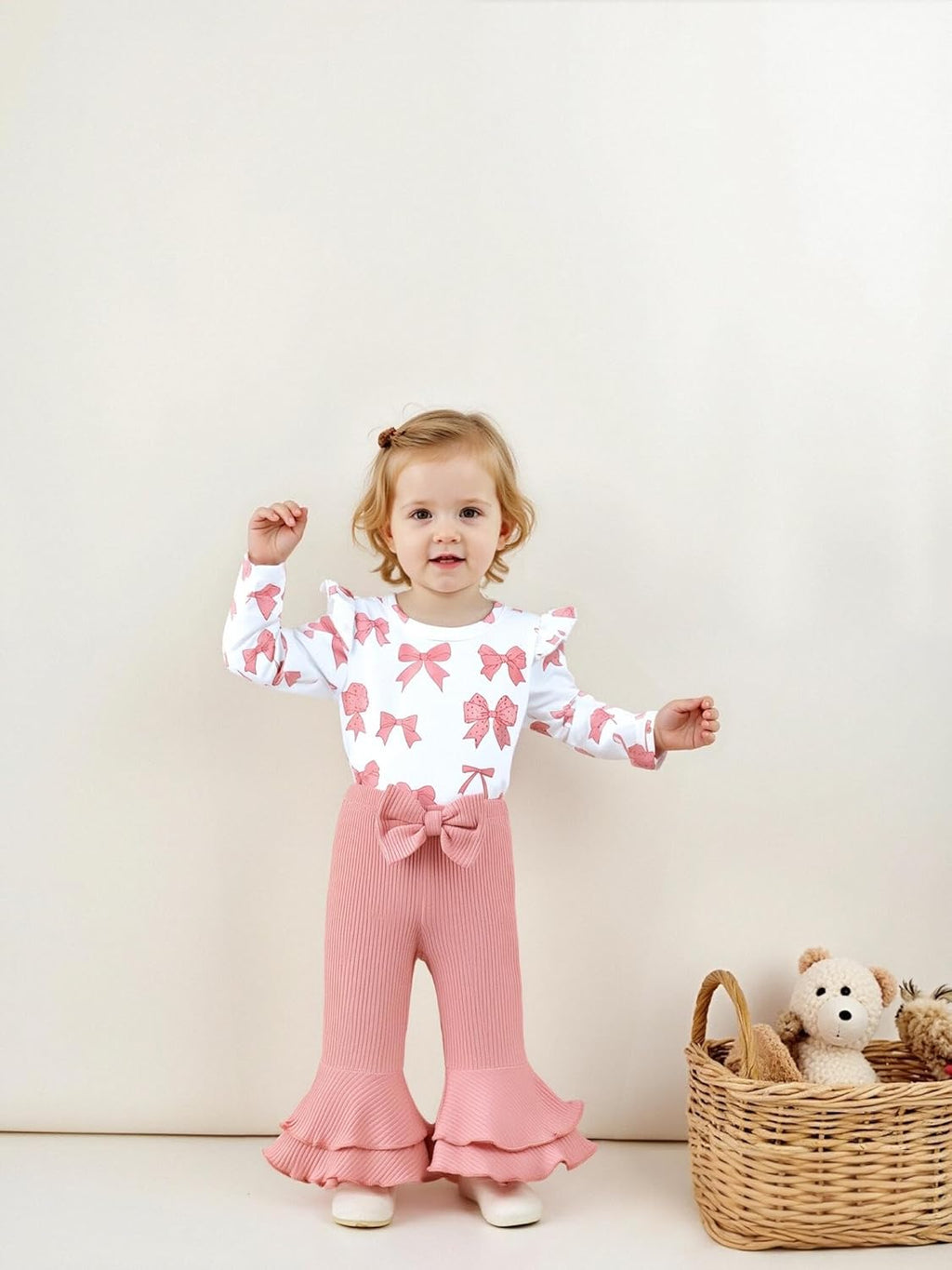 Renotemy Preemie Baby Girl Romper - Cute Bell Bottom Outfit for Fall & Winter | Perfect Gift Set