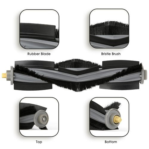 COWINORY (4 Pieces) X1 Omni Roller Brush Compatible with ECOVACS DEEBOT X1/ X1 Omni/ X1 Turbo/ X1 PRO Omni/ T10/ T10 Omni/ T10 Plus/ T20/ T20 Omni. Main Brush Robot Vacuum Cleaner Replacement Parts