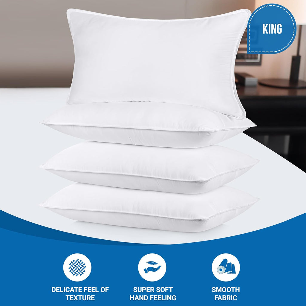 Utopia Bedding King Size Bed Pillows - Set of 4 Cooling Hotel Pillows for All Sleep Positions