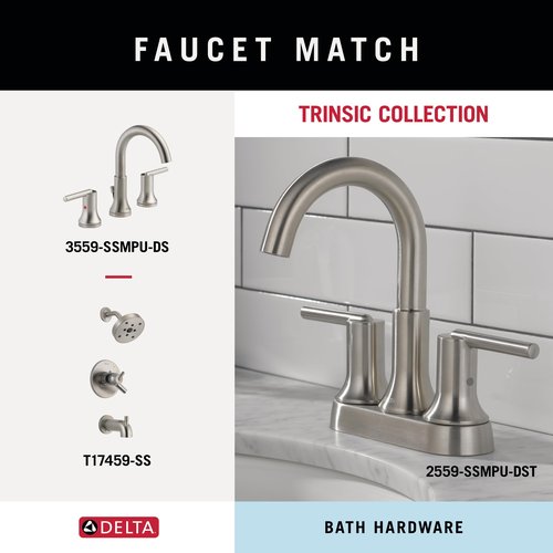 DELTA FAUCET Rubber Limited 75925-SS Trinsic 24 in. Double Wall Mount Towel Bar Bath Hardware Accessory in Stainless Steel