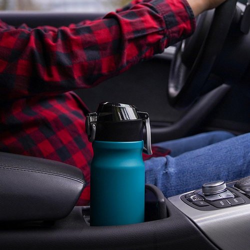 BJPKPK 18oz Insulated Water Bottle - Stainless Steel, BPA-Free, Leak-Proof | Indigo Black