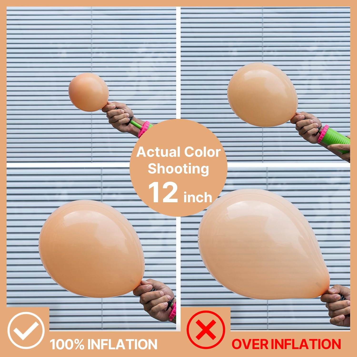 PartyWoo Nude Balloons - 100 Pcs Beige & Apricot Balloon Arch Kit | 5-36 Inch Sizes for Events