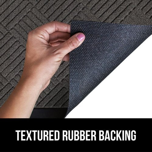 Gorilla Grip WeatherMax Door Mat - Durable 17x29 Gray Mat with Rug Gripper | 2x3 Feet Beige Bundle