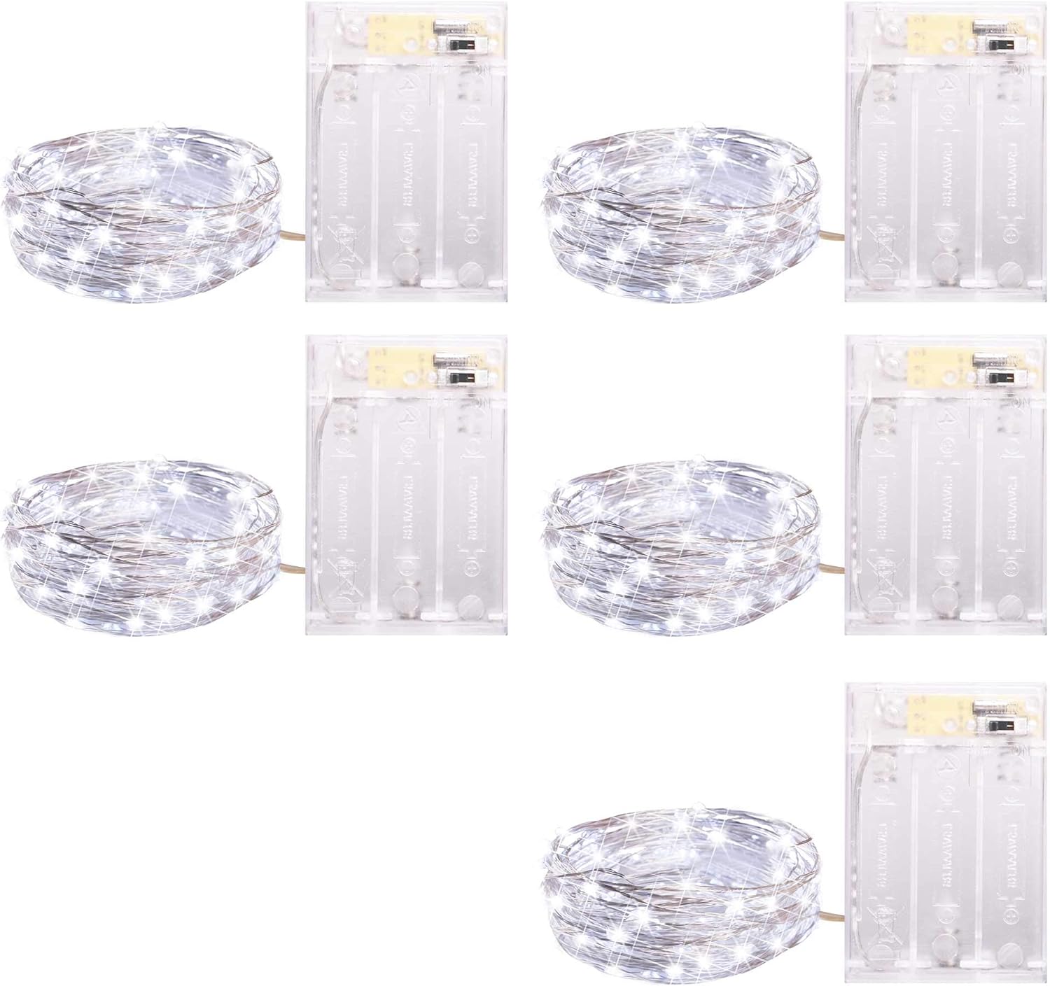 Skiennix 20 LED Fairy Lights - 7 Feet Battery Operated String Lights | Waterproof Silver Wire for Home & Party Decor