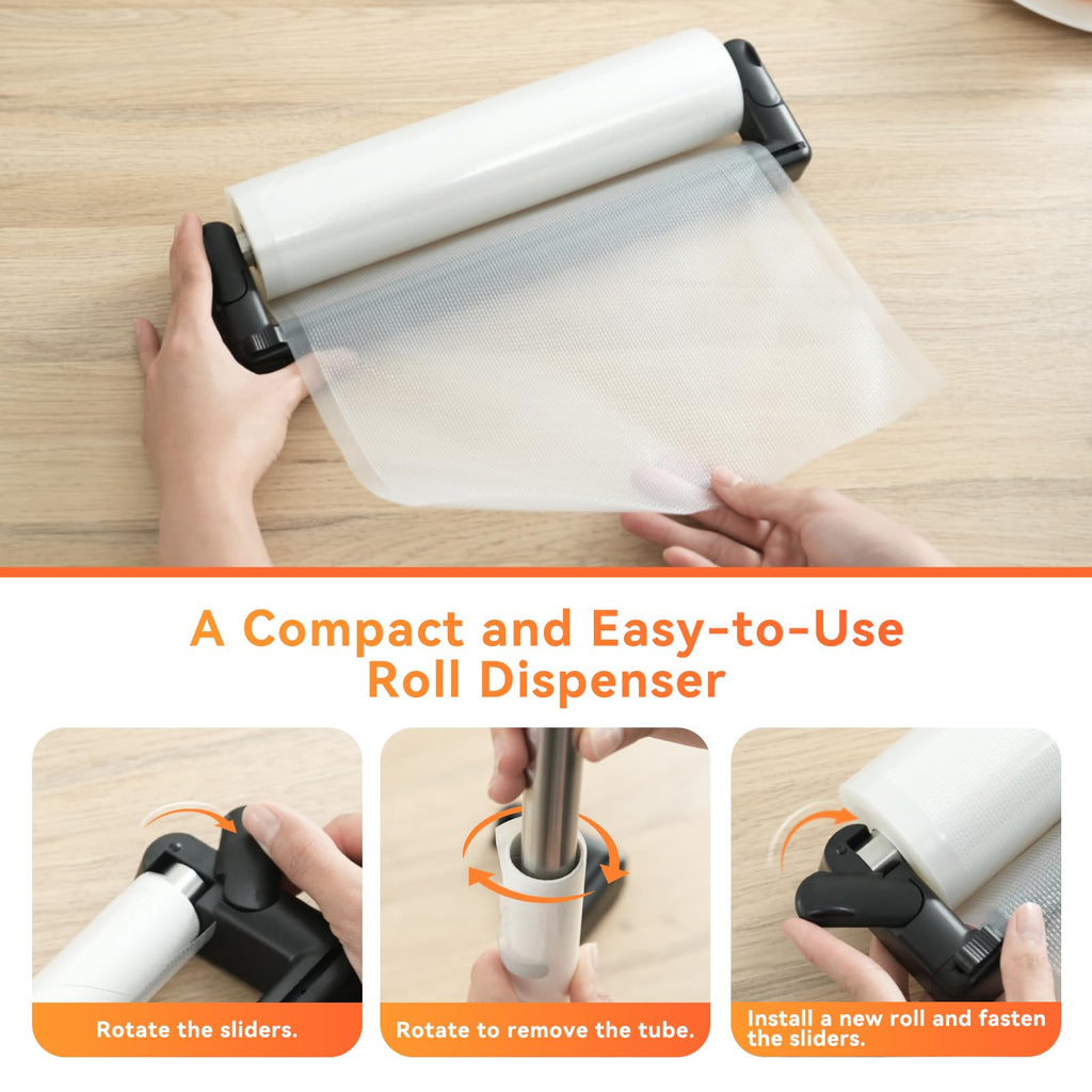 Wevac Vacuum Sealer Bags Rolls with Dispenser, 11"x50' (2 Pack) – Heavy Duty, Leakproof Food Storage for Sous Vide, Meal Prep & Freezer – Compatible with Food Saver