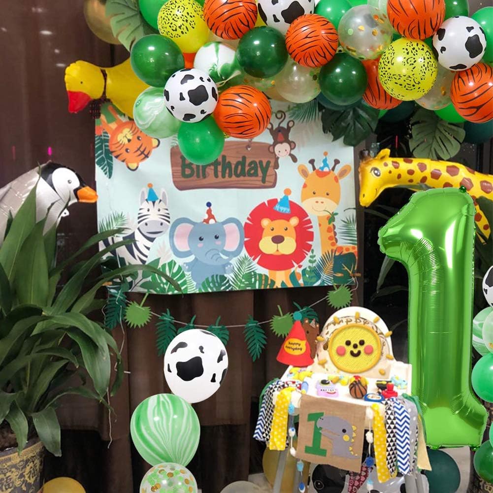 TONIFUL 40-Inch Green Number Balloons 0-9 | Helium Foil Mylar Big Party Decorations for Graduation & Birthdays