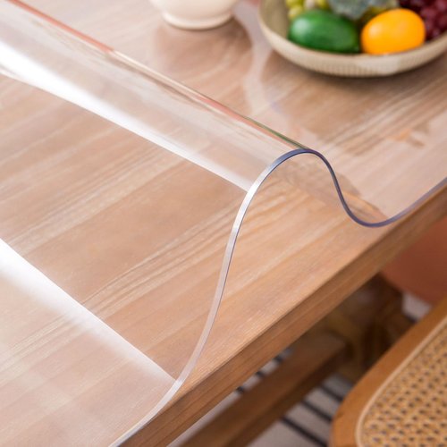 Whirltique Round Clear Table Protector, 45" Round, 1.5mm Thick, Clear Vinyl Table Cover, Scratch Resistant, Dining Room Table Cover
