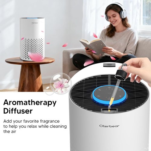 Air Purifiers | H14 HEPA Air Purifier with Aroma & Sleep Mode - Ideal for Bedrooms Up to 1250 Ft² - 24dB, White