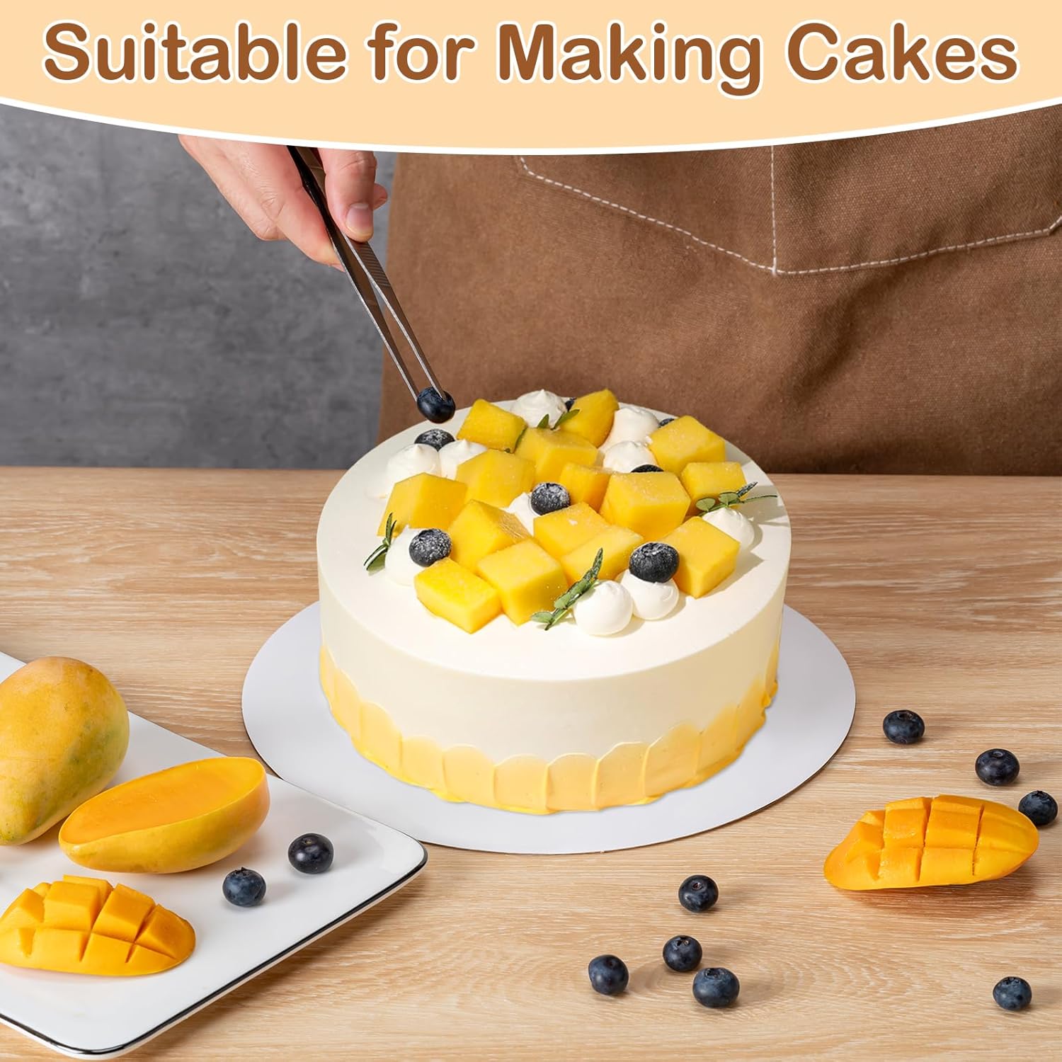 Regine Switzerland 10-Inch Round Cake Boards - 6 Pcs Waterproof & Oil-Proof Food-Grade Cardboard for Weddings & Desserts